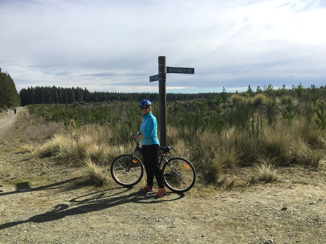 Debbie Mills from Task Diva NZ cycling on port hills